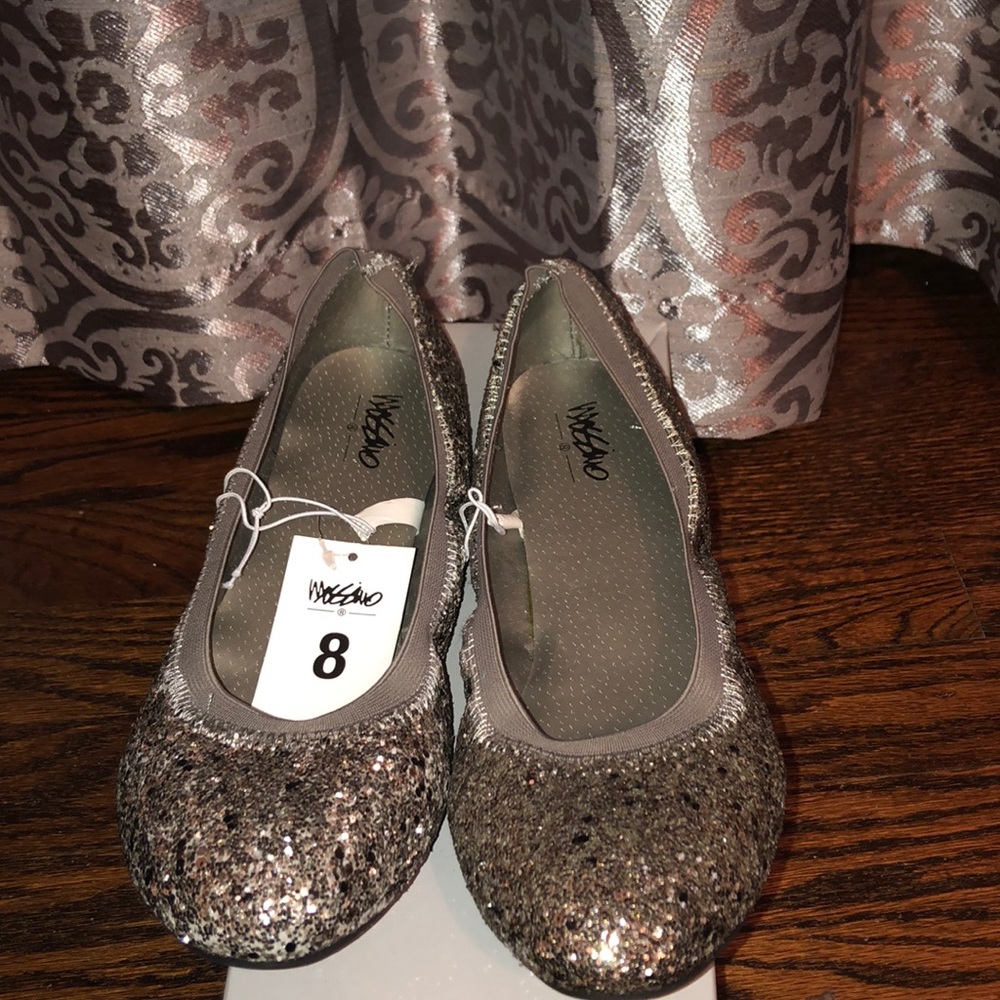 Sparkly Silver Flats